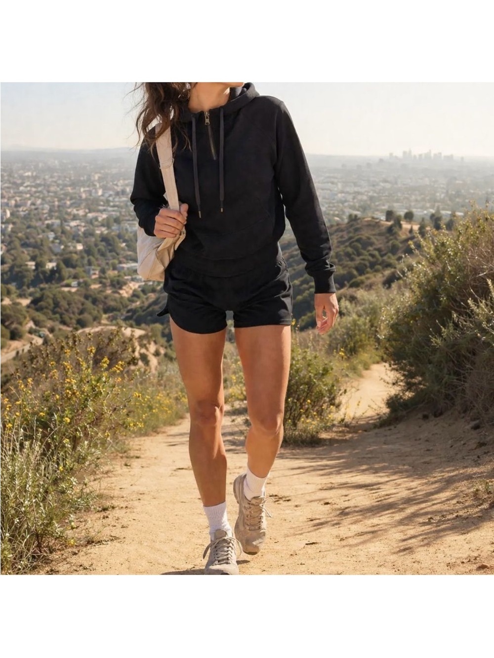BYLT Opal Premium Basics 1/4 Zip Hoodie Black Medium